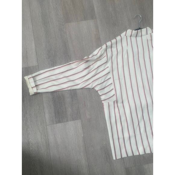 NWOT Mango Suit Cream Striped Boyfriend Blazer Size Small - Picture 4 of 7